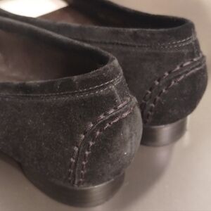 Stuart Weitzman Sleek Black Suede Loafers with Moccasin Style